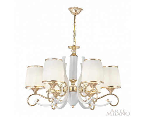 Дополнительное фото Люстра подвесная Arte Milano Florentia-3857 303857/6 Wh/Gd: Купить в Интернет магазин освещения GCSVET.RU