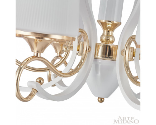 Дополнительное фото Люстра подвесная Arte Milano Florentia-3857 303857/6 Wh/Gd: Купить в Интернет магазин освещения GCSVET.RU
