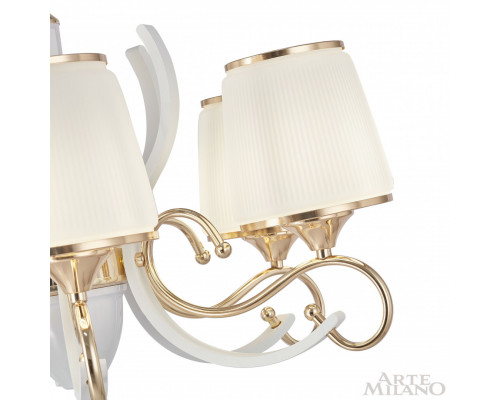 Дополнительное фото Люстра подвесная Arte Milano Florentia-3857 303857/6 Wh/Gd: Купить в Интернет магазин освещения GCSVET.RU