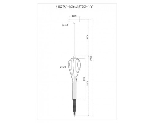Дополнительное фото Светильник подвесной Arte Lamp Waterfall A1577SP-1GO: Купить в Интернет магазин освещения GCSVET.RU