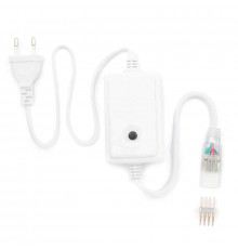 Шнур питания Apeyron с однокнопочным контроллером для RGB светодиодной ленты 220В smd5050 60д/м 03-52