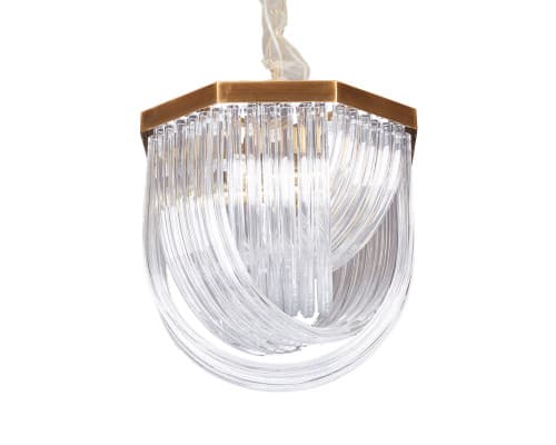 Основное фото Светильник подвесной Delight Collection Murano Glass A001-400 L4 brass/clear: Купить в Интернет магазин освещения GCSVET.RU
