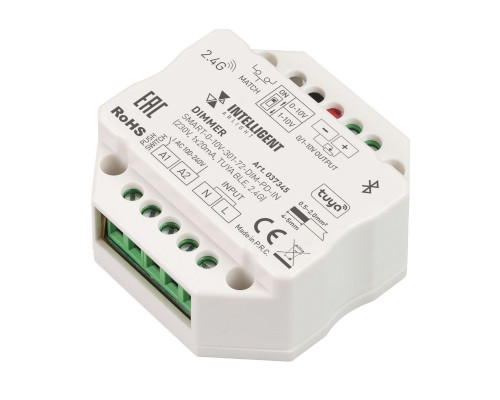 Основное фото Диммер Arlight SMART-0-10V-301-72-DIM-PD-IN (230V, 1x20mA, TUYA BLE, 2.4G) 037345: Купить в Интернет магазин освещения GCSVET.RU