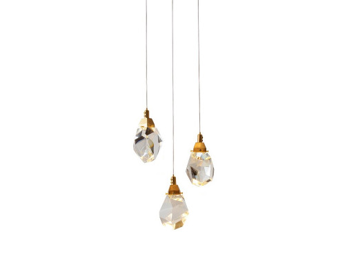 Основное фото Светильник подвесной Delight Collection Crystal rock II 9701P/3R brass: Купить в Интернет магазин освещения GCSVET.RU