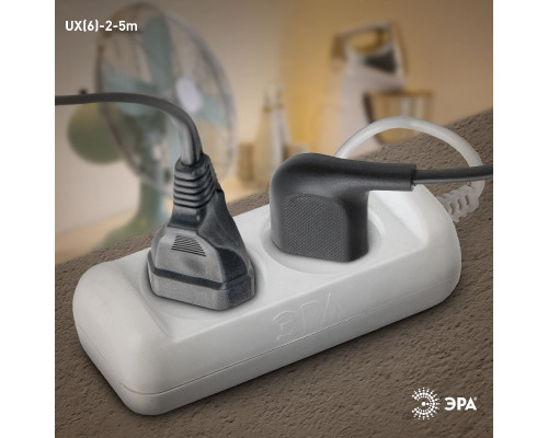 Дополнительное фото Удлинитель электрический Эра UX(6)-2-5m Б0038566: Купить в Интернет магазин освещения GCSVET.RU