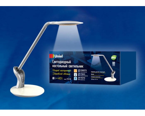 Дополнительное фото Лампа настольная (UL-00002342) Uniel TLD-547 White/LED/400Lm/3300-6000K/Dimmer: Купить в Интернет магазин освещения GCSVET.RU