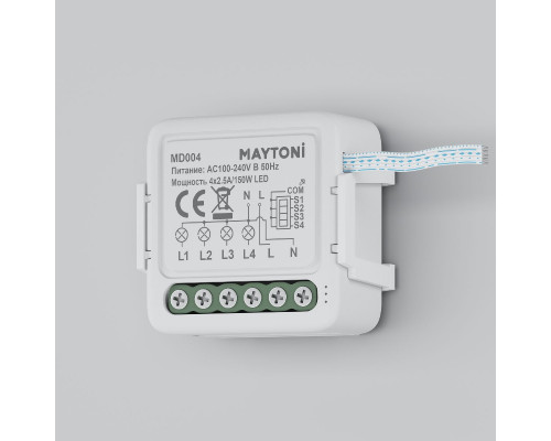 Дополнительное фото W-Fi выключатель четырехканальный Maytoni Smart home MD004: Купить в Интернет магазин освещения GCSVET.RU