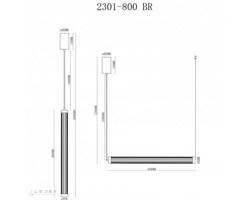Дополнительное фото Светильник подвесной iLedex Rocks 2301-800 BR: Купить в Интернет магазин освещения GCSVET.RU