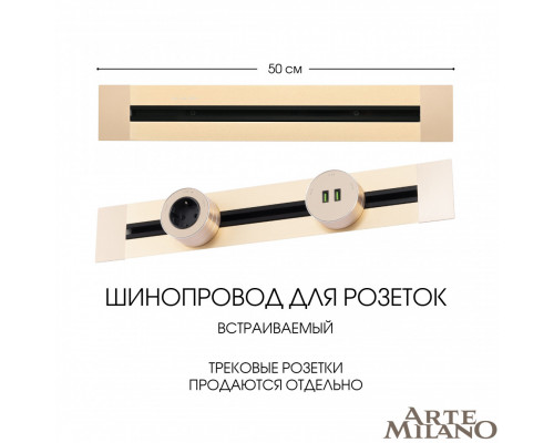Основное фото Встраиваемый шинопровод Arte Milano Am-track-sockets 382305TB/50 Gold: Купить в Интернет магазин освещения GCSVET.RU