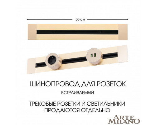 Дополнительное фото Встраиваемый шинопровод Arte Milano Am-track-sockets 382305TB/50 Gold: Купить в Интернет магазин освещения GCSVET.RU