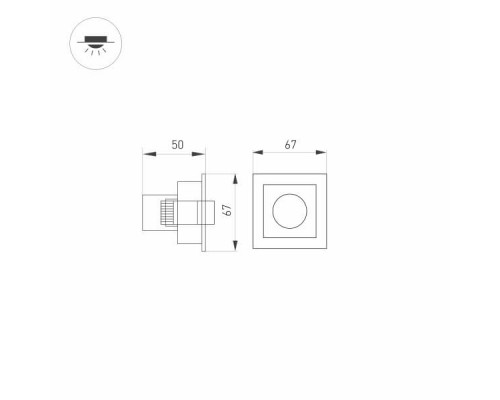 Дополнительное фото Светильник встраиваемый LED Arlight MS-Orient-Built-Turn-TC-S67x67-3W Day3000 031927: Купить в Интернет магазин освещения GCSVET.RU