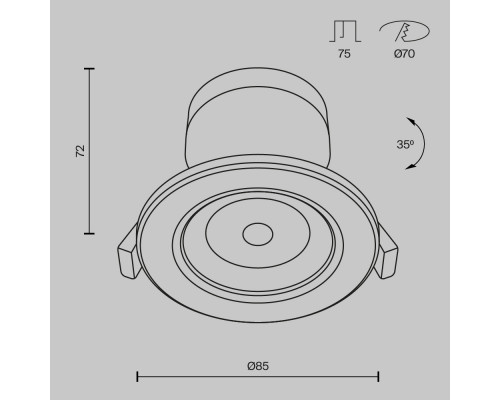 Дополнительное фото Светильник встраиваемый LED Maytoni Phill DL013-6-L9W: Купить в Интернет магазин освещения GCSVET.RU