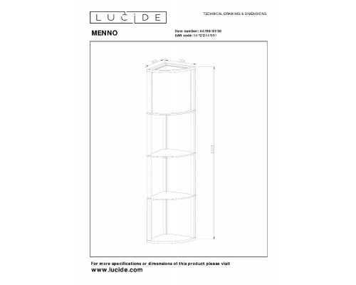 Дополнительное фото Напольный светильник Lucide Menno 44798/81/30: Купить в Интернет магазин освещения GCSVET.RU
