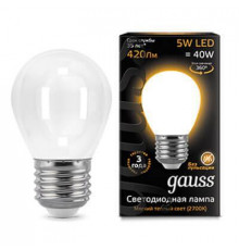 Филаментная лампа светодиодная Gauss E27 5W 2700К матовая 105202105