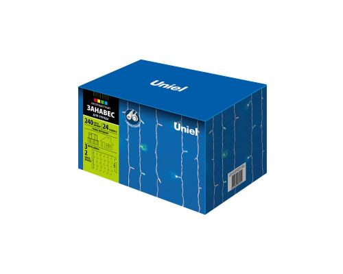 Дополнительное фото Уличная светодиодная гирлянда Uniel занавес 220V разноцветный ULD-C2030-240/TWK MULTI IP67: Купить в Интернет магазин освещения GCSVET.RU