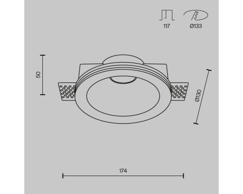 Дополнительное фото Светильник встраиваемый Maytoni Technical Downlight Gyps Modern DL002-1-01-W-1: Купить в Интернет магазин освещения GCSVET.RU