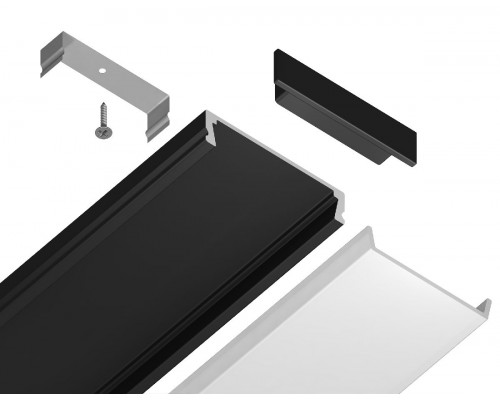 Дополнительное фото Алюминиевый накладной профиль Ambrella Light Alum Profile GP1800BK: Купить в Интернет магазин освещения GCSVET.RU