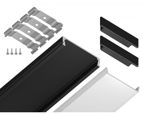 Дополнительное фото Алюминиевый накладной профиль Ambrella Light Alum Profile GP1800BK: Купить в Интернет магазин освещения GCSVET.RU