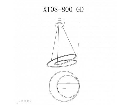 Дополнительное фото Люстра подвесная iLedex Axis XT08-D800 GD: Купить в Интернет магазин освещения GCSVET.RU