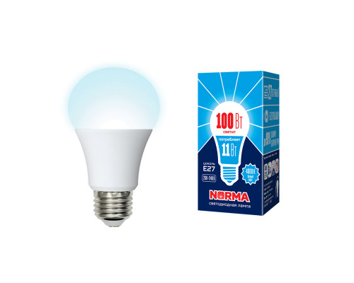 Основное фото Светодиодная лампочка Volpe Norma LED-A60 LED-A60-11W/NW/E27/FR/NR картон: Купить в Интернет магазин освещения GCSVET.RU