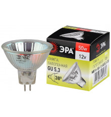 Лампочка тип галогенновая Эра GU5.3 50W 3000K GU5.3-MR16-50W-12V-CL C0027358