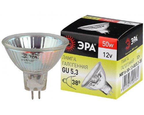 Основное фото Лампочка тип галогенновая Эра GU5.3 50W 3000K GU5.3-MR16-50W-12V-CL C0027358: Купить в Интернет магазин освещения GCSVET.RU