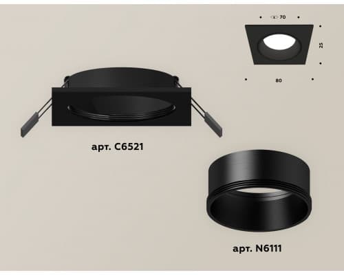 Дополнительное фото Светильник встраиваемый Ambrella Light Techno XC6521002 (C6521, N6111): Купить в Интернет магазин освещения GCSVET.RU