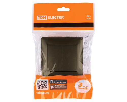 Дополнительное фото Выключатель двухклавишный на 2 направления Лама TDM Electric SQ1815-0707: Купить в Интернет магазин освещения GCSVET.RU