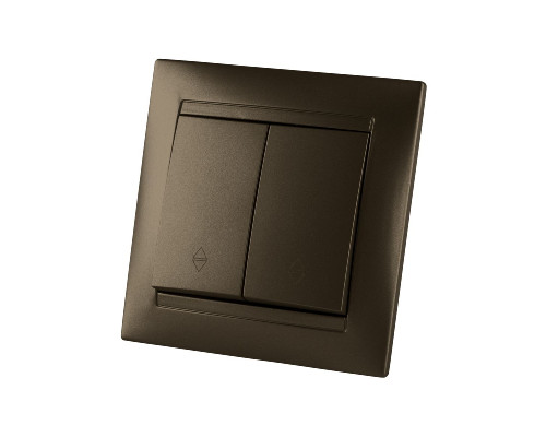 Дополнительное фото Выключатель двухклавишный на 2 направления Лама TDM Electric SQ1815-0707: Купить в Интернет магазин освещения GCSVET.RU