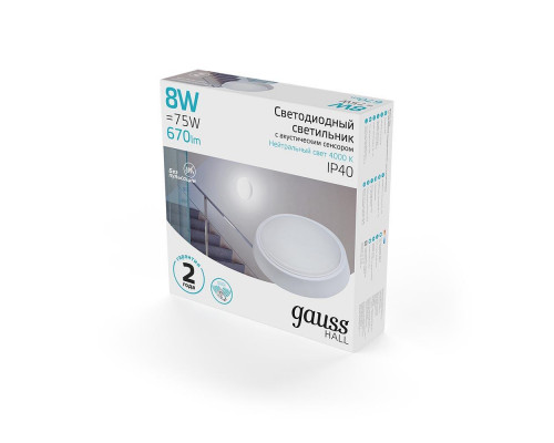Дополнительное фото Настенно-Светильник потолочный LED Gauss Hall 193411208-OAS: Купить в Интернет магазин освещения GCSVET.RU