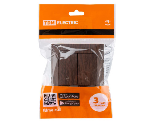 Дополнительное фото Выключатель двухклавишный на 2 направления Лама TDM Electric SQ1815-0407: Купить в Интернет магазин освещения GCSVET.RU