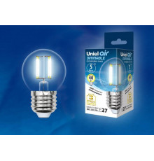 Филаментная лампа светодиодная (UL-00002871) Uniel E27 5W 4000K LED-G45-5W/NW/E27/CL/DIM GLA01TR