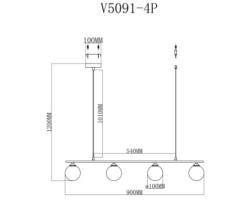 Дополнительное фото Люстра подвесная Moderli Lingdal V5091-4P: Купить в Интернет магазин освещения GCSVET.RU