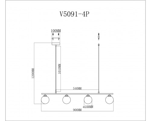 Дополнительное фото Люстра подвесная Moderli Lingdal V5091-4P: Купить в Интернет магазин освещения GCSVET.RU