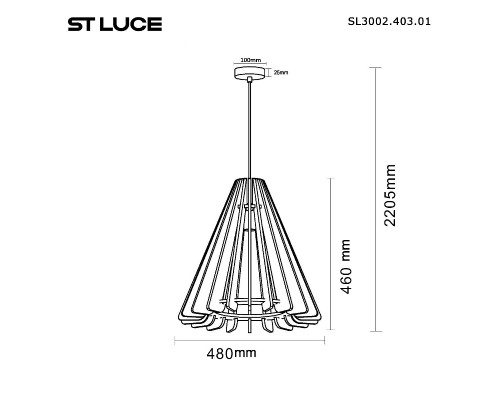 Дополнительное фото Светильник подвесной ST Luce Sentito SL3002.403.01: Купить в Интернет магазин освещения GCSVET.RU