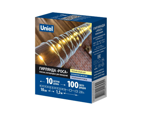 Дополнительное фото Гирлянда Uniel ULD-S1000-100/DTA WARM WHITE IP20 DEW BAND UL-00011306: Купить в Интернет магазин освещения GCSVET.RU