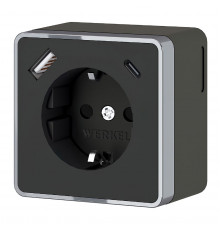 Розетка с заземлением, шторками и USB тип A+C Werkel Gallant W5071735 4690389179655 a057702