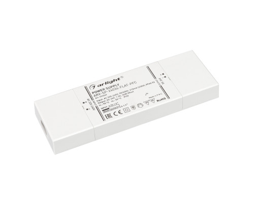 Основное фото Сетевой адаптер Arlight ARV-SP-24036-Flat-PFC (24V, 1.5A, 36W) 033260: Купить в Интернет магазин освещения GCSVET.RU