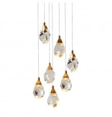 Светильник подвесной Delight Collection Crystal rock II 9701P/7R brass