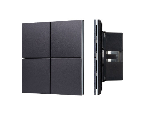 Основное фото Кнопочная панель Arlight KNX-304-23-IN Black BUS, Frameless 039663: Купить в Интернет магазин освещения GCSVET.RU