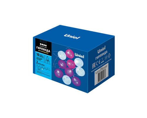 Дополнительное фото Светодиодная гирлянда Uniel Клубки (UL-00007341) белый ULD-S0200-010/STB/2AA White IP20 Tangles-1: Купить в Интернет магазин освещения GCSVET.RU