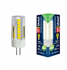 Светодиодная лампочка Uniel LED-JC LED-JC-220/5W/3000K/G4/CL GLZ09TR картон