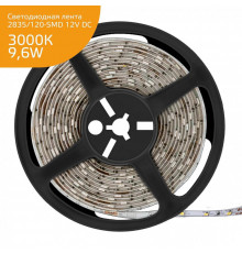 Светодиодная лента (влагозащищенная) Gauss 9,6W/m 120LED/m 2835SMD теплый белый 5M 356000110