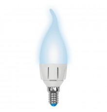 Светодиодная лампа для диммера (UL-00004298) Uniel E14 7W 4000K матовая LED-CW37 7W/4000K/E14/FR/DIM PLP01WH