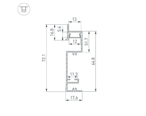 Дополнительное фото Профиль Arlight PLINTUS-H73-F-2000 WHITE 043592: Купить в Интернет магазин освещения GCSVET.RU