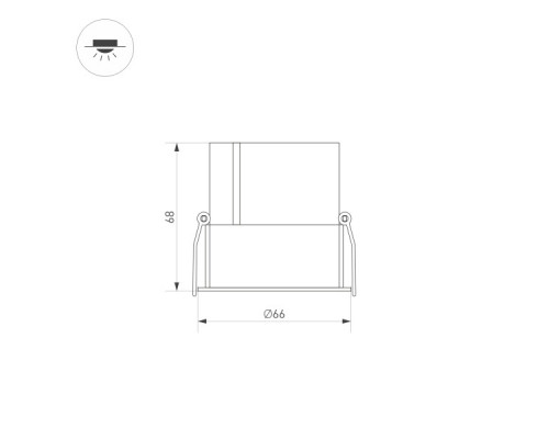 Дополнительное фото Светильник встраиваемый Arlight MS-Atlas-Built-R66-15W Warm3000 035455: Купить в Интернет магазин освещения GCSVET.RU