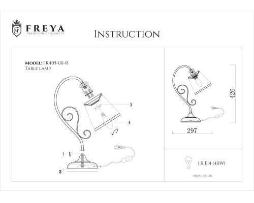 Дополнительное фото Лампа настольная Freya Driana FR2405-TL-01-BZ: Купить в Интернет магазин освещения GCSVET.RU