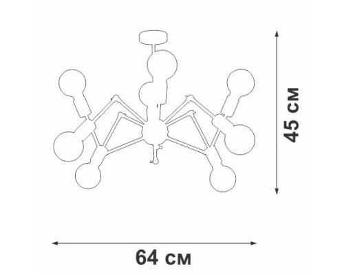 Дополнительное фото Люстра потолочная Vitaluce V4897-1/8PL: Купить в Интернет магазин освещения GCSVET.RU