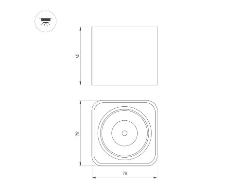 Дополнительное фото Светильник накладной Arlight SP-DICE-S78x78-10W Warm3000 (BK, 24 deg, 230V) 046632: Купить в Интернет магазин освещения GCSVET.RU