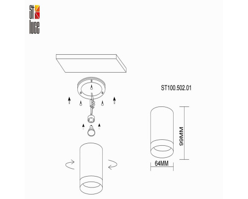 Дополнительное фото Светильник накладной ST Luce ST100 ST100.502.01: Купить в Интернет магазин освещения GCSVET.RU